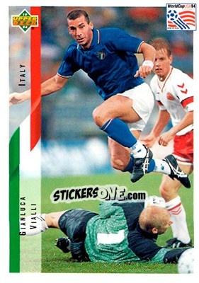 Sticker Gianluca Vialli - World Cup USA 1994. Contenders English/Spanish - Upper Deck