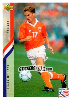 Sticker Frank De Boer - World Cup USA 1994. Contenders English/Spanish - Upper Deck