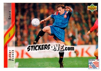 Sticker Albert Ferrer - World Cup USA 1994. Contenders English/Spanish - Upper Deck