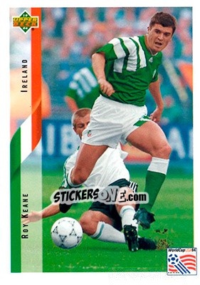 Sticker Roy Keane - World Cup USA 1994. Contenders English/Spanish - Upper Deck
