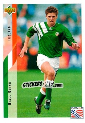 Sticker Niall Quinn - World Cup USA 1994. Contenders English/Spanish - Upper Deck