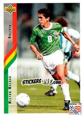 Sticker Milton Melgar - World Cup USA 1994. Contenders English/Spanish - Upper Deck