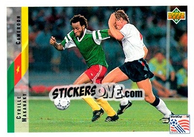 Sticker Cyrille Makanaky - World Cup USA 1994. Contenders English/Spanish - Upper Deck