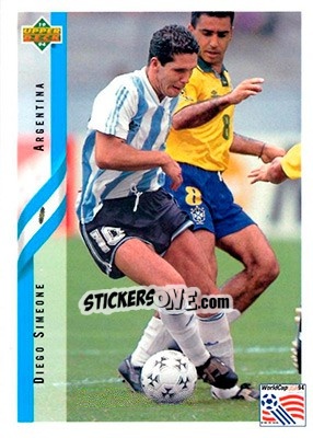 Cromo Diego Simeone - World Cup USA 1994. Contenders English/Spanish - Upper Deck