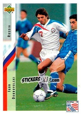 Sticker Igor Dobrovolski - World Cup USA 1994. Contenders English/Spanish - Upper Deck
