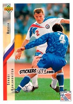 Sticker Sergei Gorlukovitch - World Cup USA 1994. Contenders English/Spanish - Upper Deck