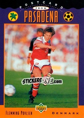 Sticker Flemming Povlsen - World Cup USA 1994. Contenders English/Spanish - Upper Deck