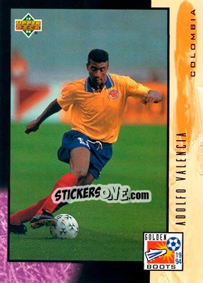 Cromo Adolfo Valencia - World Cup USA 1994. Contenders English/Spanish - Upper Deck