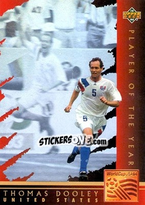 Sticker Thomas Dooley - World Cup USA 1994. Contenders English/Spanish - Upper Deck