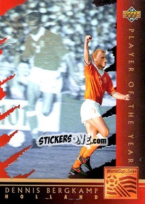 Sticker Dennis Bergkamp - World Cup USA 1994. Contenders English/Spanish - Upper Deck