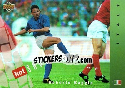 Sticker Roberto Baggio - World Cup USA 1994. Contenders English/Spanish - Upper Deck