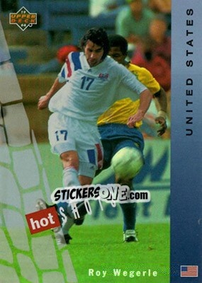 Sticker Roy Wegerle - World Cup USA 1994. Contenders English/Spanish - Upper Deck