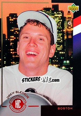 Sticker Drew Bledsoe - World Cup USA 1994. Contenders English/Spanish - Upper Deck