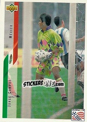 Sticker Jorge Campos - World Cup USA 1994. Contenders English/Spanish - Upper Deck