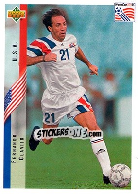 Sticker Fernando Clavijo - World Cup USA 1994. Contenders English/Spanish - Upper Deck