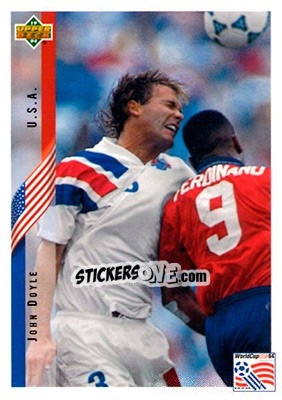 Sticker John Doyle - World Cup USA 1994. Contenders English/Spanish - Upper Deck