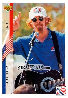 Sticker Alexi Lalas - World Cup USA 1994. Contenders English/Spanish - Upper Deck