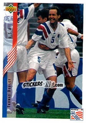 Sticker Thomas Dooley - World Cup USA 1994. Contenders English/Spanish n. 7 - Upper Deck