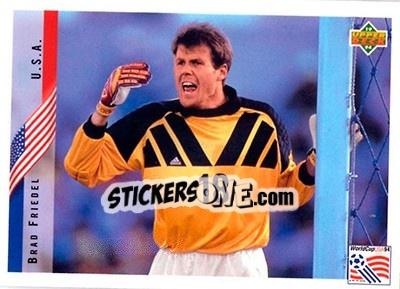 Sticker Brad Friedel - World Cup USA 1994. Contenders English/Spanish - Upper Deck