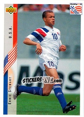 Sticker Ernie Stewart - World Cup USA 1994. Contenders English/Spanish - Upper Deck