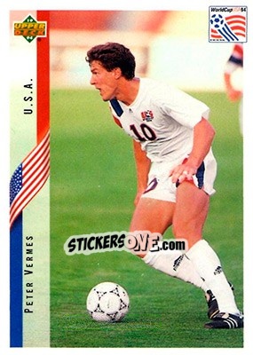 Sticker Peter Vermes - World Cup USA 1994. Contenders English/Spanish - Upper Deck