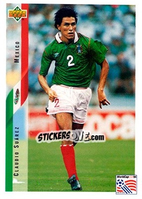 Sticker Claudio Suarez - World Cup USA 1994. Contenders English/Spanish - Upper Deck