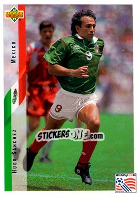 Sticker Hugo Sánchez - World Cup USA 1994. Contenders English/Spanish - Upper Deck