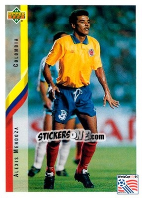 Sticker Alexis Mendoza - World Cup USA 1994. Contenders English/Spanish - Upper Deck