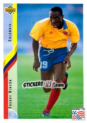 Cromo Freddy Rincón - World Cup USA 1994. Contenders English/Spanish - Upper Deck