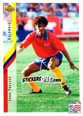 Sticker John Trellez - World Cup USA 1994. Contenders English/Spanish - Upper Deck