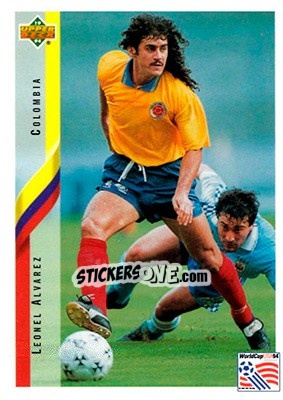 Sticker Leonel Alvarez - World Cup USA 1994. Contenders English/Spanish - Upper Deck