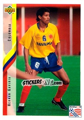 Sticker Hernan Gaviria - World Cup USA 1994. Contenders English/Spanish - Upper Deck