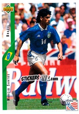 Sticker Marcio Santos - World Cup USA 1994. Contenders English/Spanish - Upper Deck