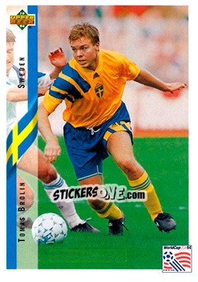 Sticker Tomas Brolin - World Cup USA 1994. Contenders English/Spanish - Upper Deck