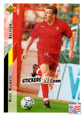 Sticker Marc Wilmots - World Cup USA 1994. Contenders English/Spanish - Upper Deck
