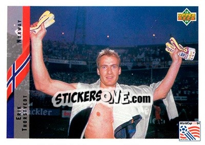 Sticker Erik Thorstvedt - World Cup USA 1994. Contenders English/Spanish - Upper Deck