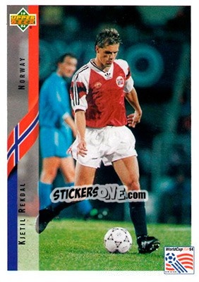 Sticker Kjetil Rekdal - World Cup USA 1994. Contenders English/Spanish - Upper Deck