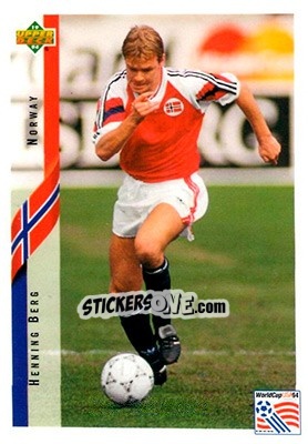 Sticker Henning Berg - World Cup USA 1994. Contenders English/Spanish - Upper Deck