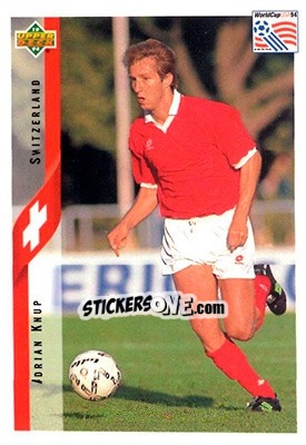 Sticker Adrian Knup - World Cup USA 1994. Contenders English/Spanish - Upper Deck