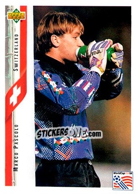 Sticker Marco Pascolo - World Cup USA 1994. Contenders English/Spanish - Upper Deck