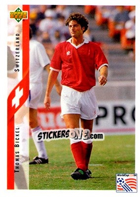 Sticker Thomas Bickel - World Cup USA 1994. Contenders English/Spanish - Upper Deck