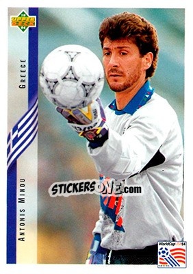 Sticker Antonis Minou - World Cup USA 1994. Contenders English/Spanish - Upper Deck