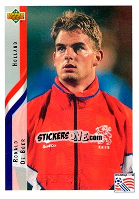 Sticker Ronald De Boer - World Cup USA 1994. Contenders English/Spanish n. 182 - Upper Deck