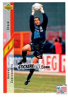 Sticker Andoni Zubizarreta - World Cup USA 1994. Contenders English/Spanish - Upper Deck