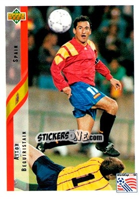 Sticker Aitor Berguiristain - World Cup USA 1994. Contenders English/Spanish - Upper Deck