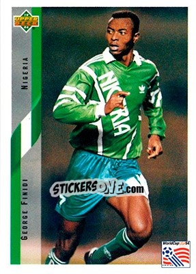 Cromo George Finidi - World Cup USA 1994. Contenders English/Spanish - Upper Deck