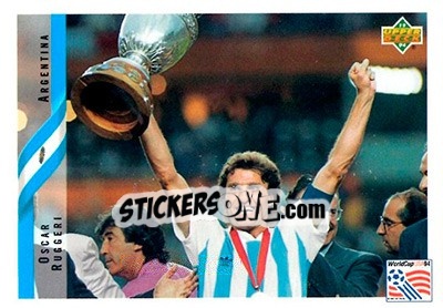 Sticker Oscar Ruggeri - World Cup USA 1994. Contenders English/Spanish - Upper Deck