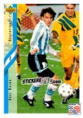 Sticker Abel Balbo - World Cup USA 1994. Contenders English/Spanish - Upper Deck
