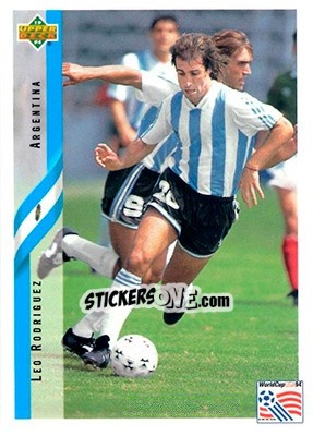Sticker Leo Rodriguez - World Cup USA 1994. Contenders English/Spanish - Upper Deck