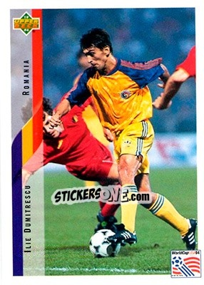 Sticker Ilie Dumitrescu - World Cup USA 1994. Contenders English/Spanish - Upper Deck